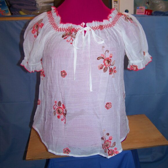 Chenault NWT Boho Embroidered Blouse Sz S - Picture 1 of 7
